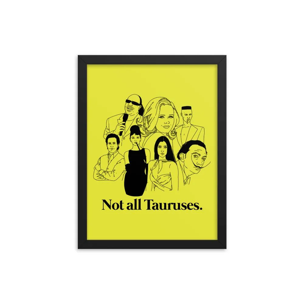 Not All Tauruses Icons Framed Poster