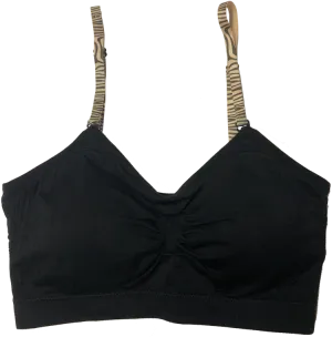 Nude Zebra Elastic Straps on a Scoopneck Seamless Bra