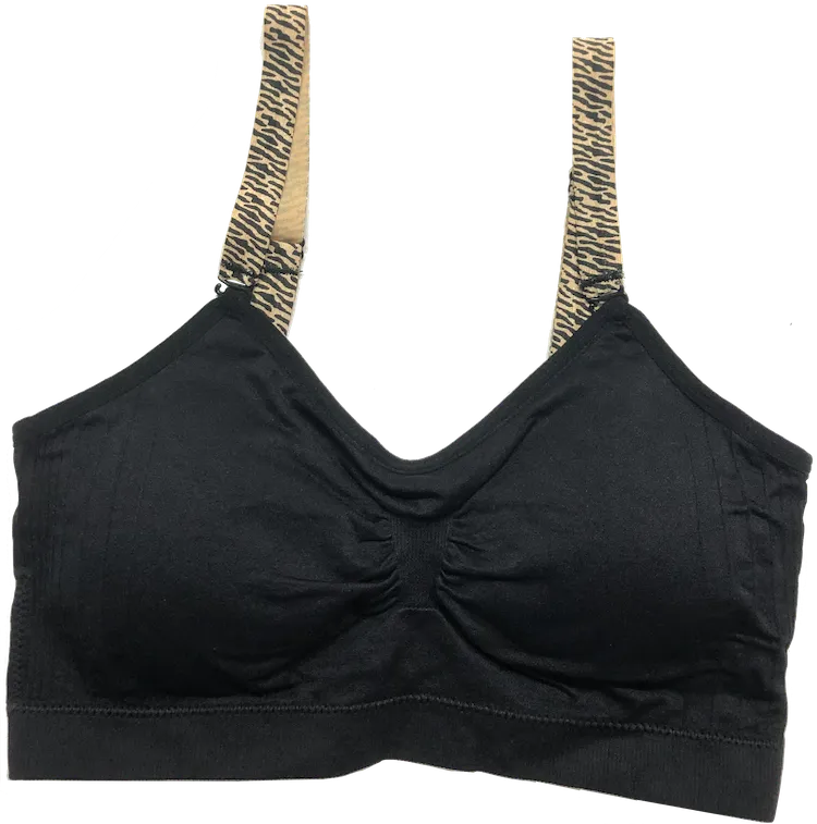 Nude Zepbra Elastic Straps on a Scoopneck Seamless Bra