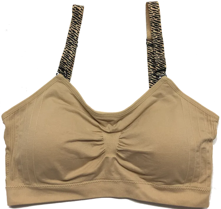 Nude Zepbra Elastic Straps on a Scoopneck Seamless Bra