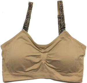 Nude Zepbra Elastic Straps on a Scoopneck Seamless Bra