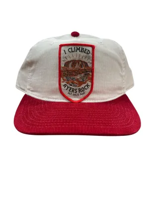 Parliament Queensland Vintage Patch - Cord 2 Tone Hat (Ayers Rock) Red/White