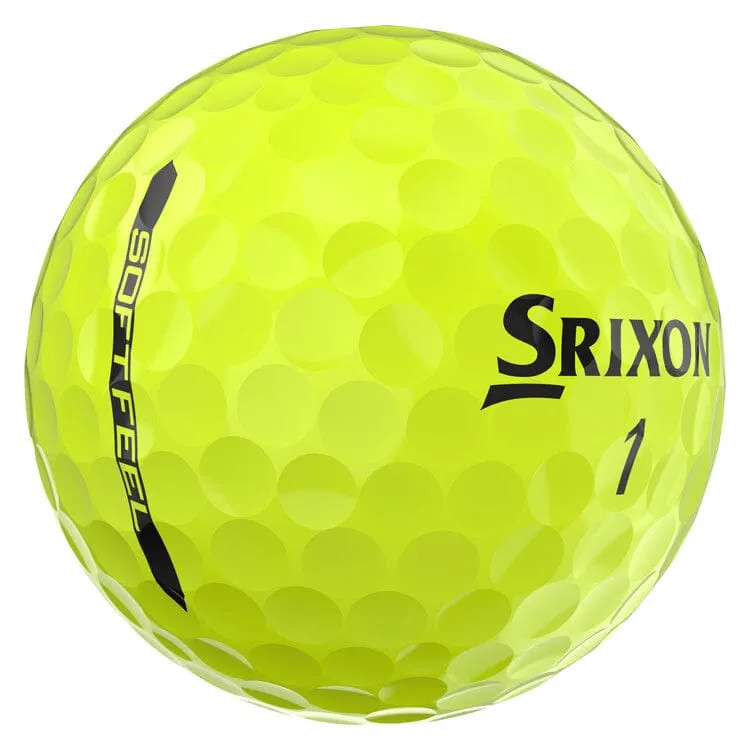 Pelotas de golf amarillas Srixon Soft Feel, paquete de 12