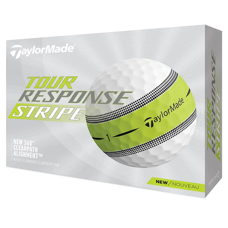 Pelotas de golf TaylorMade Tour Response Stripe, paquete de 12