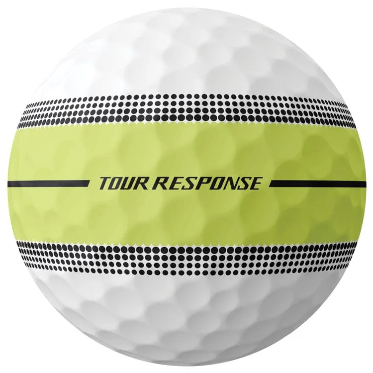 Pelotas de golf TaylorMade Tour Response Stripe, paquete de 12