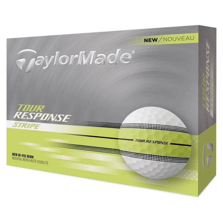 Pelotas de golf TaylorMade Tour Response Stripe, paquete de 12