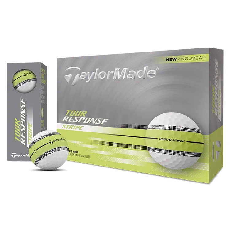 Pelotas de golf TaylorMade Tour Response Stripe, paquete de 12