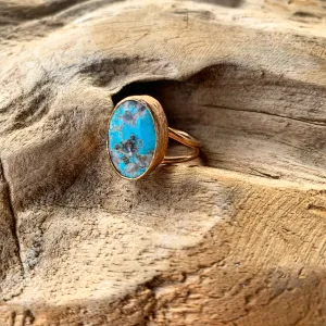 Persian Turquoise Ring in Rose Gold