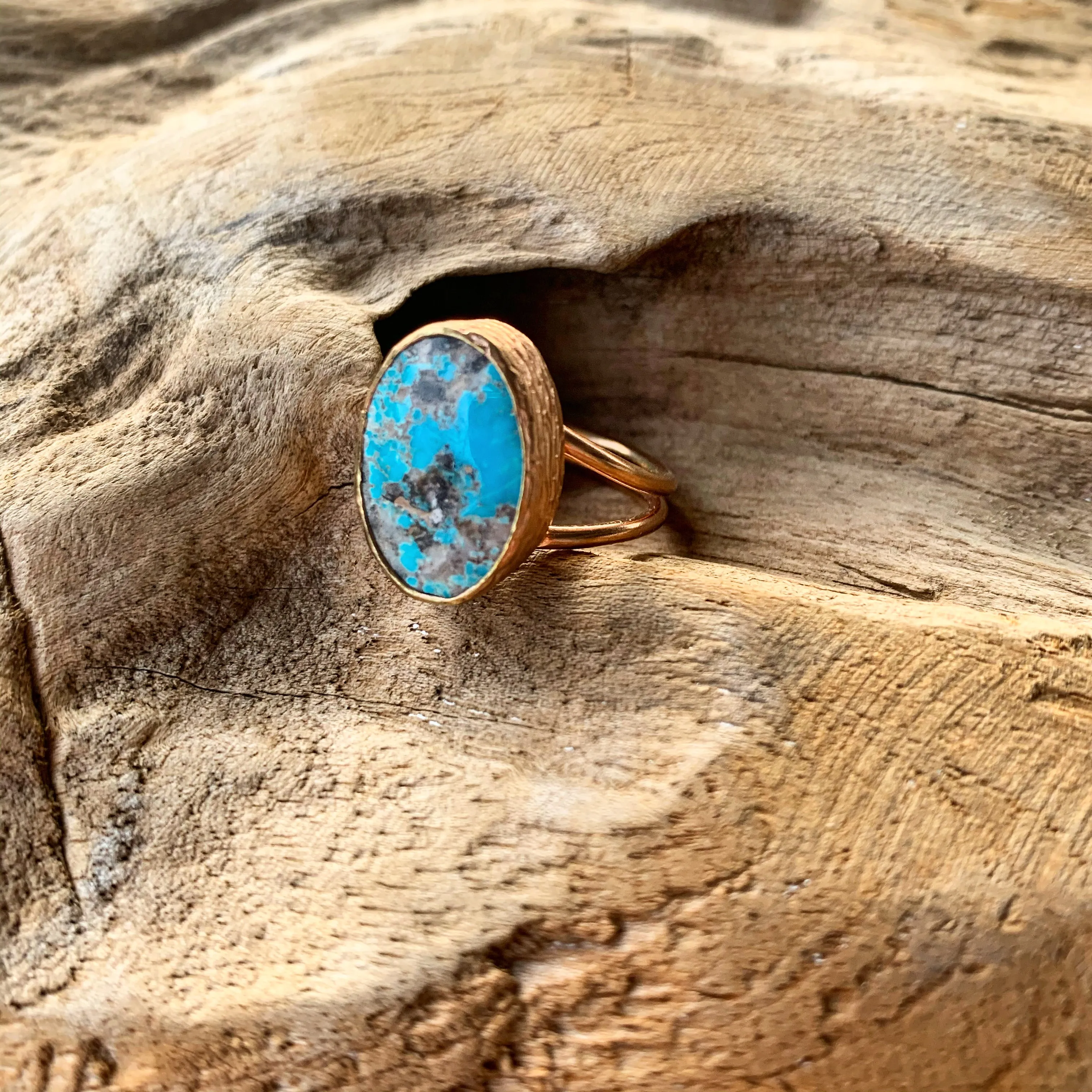 Persian Turquoise Ring in Rose Gold