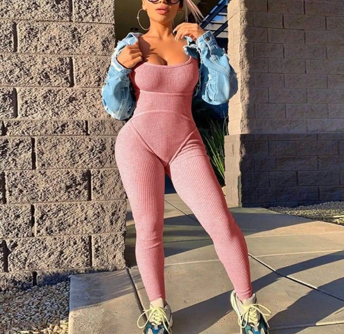 Pink Flex Jumpsuit
