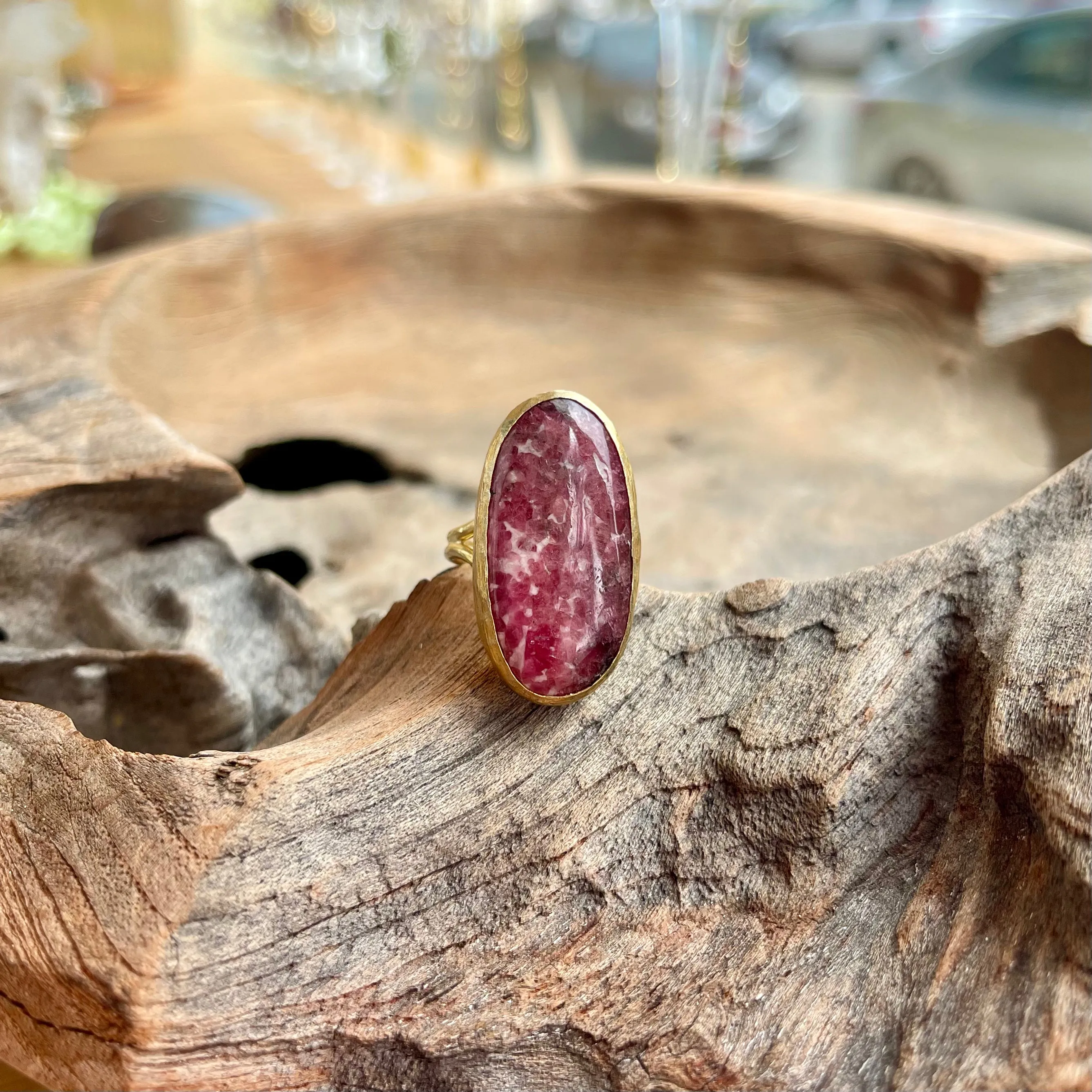 Pink Tourmaline Ring in Gold