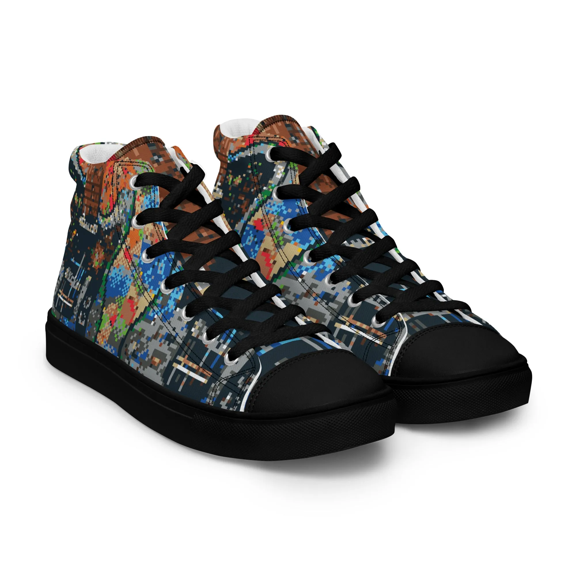 Pixel Guitar Women’s high top canvas shoes