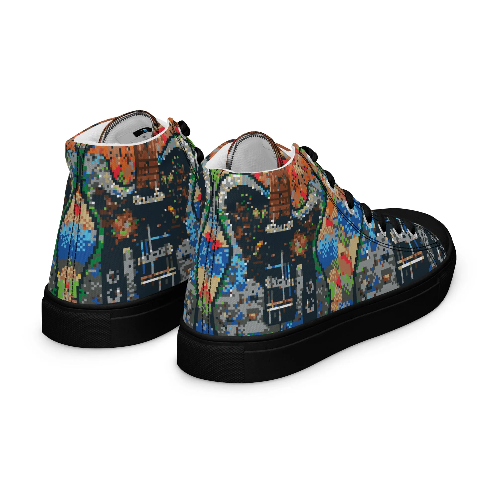 Pixel Guitar Women’s high top canvas shoes