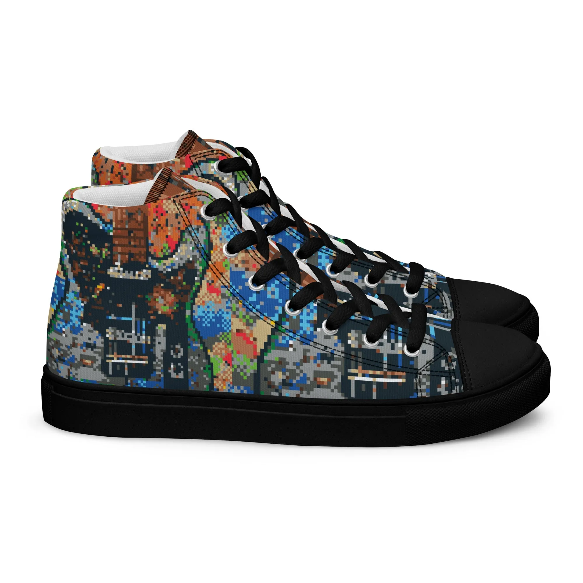 Pixel Guitar Women’s high top canvas shoes