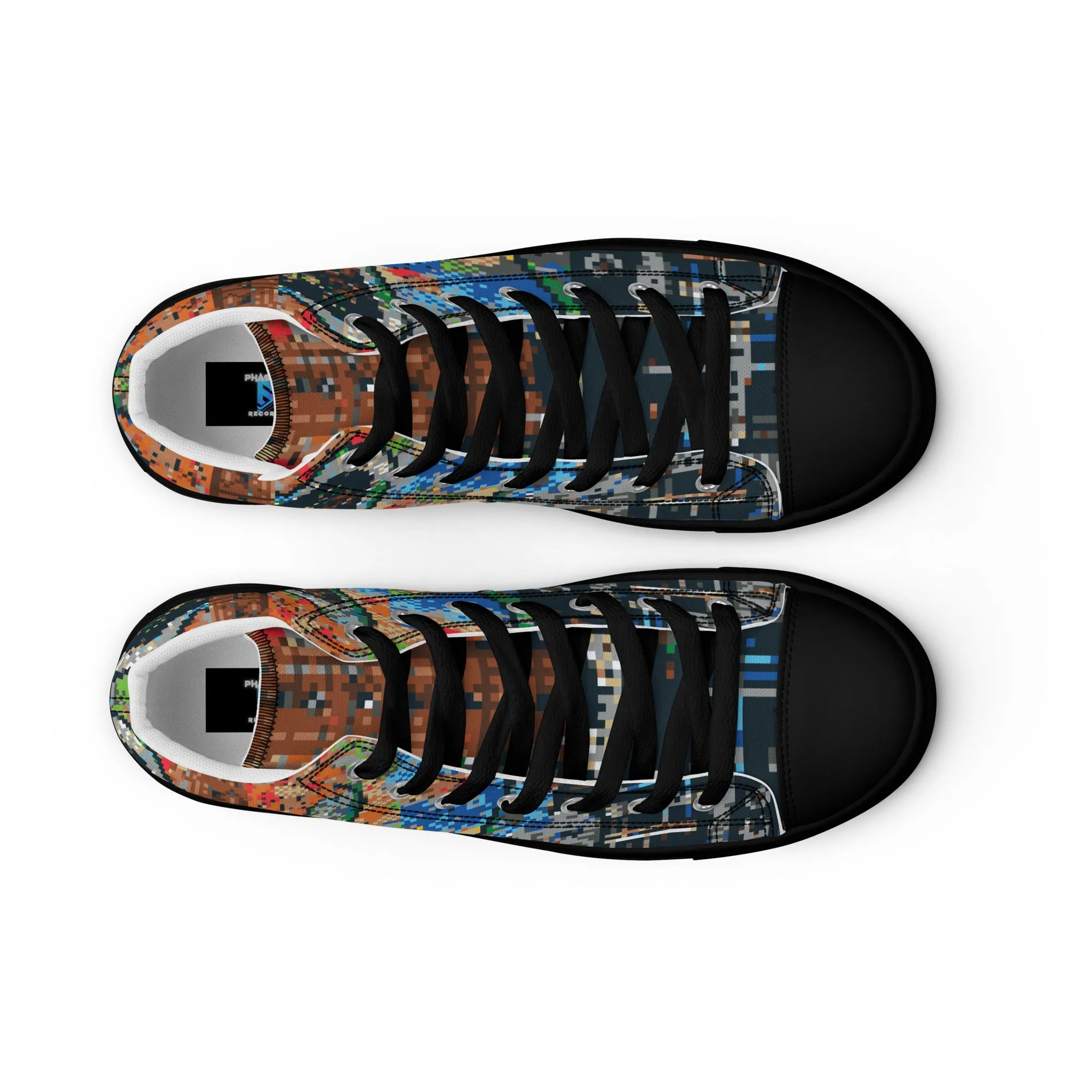 Pixel Guitar Women’s high top canvas shoes
