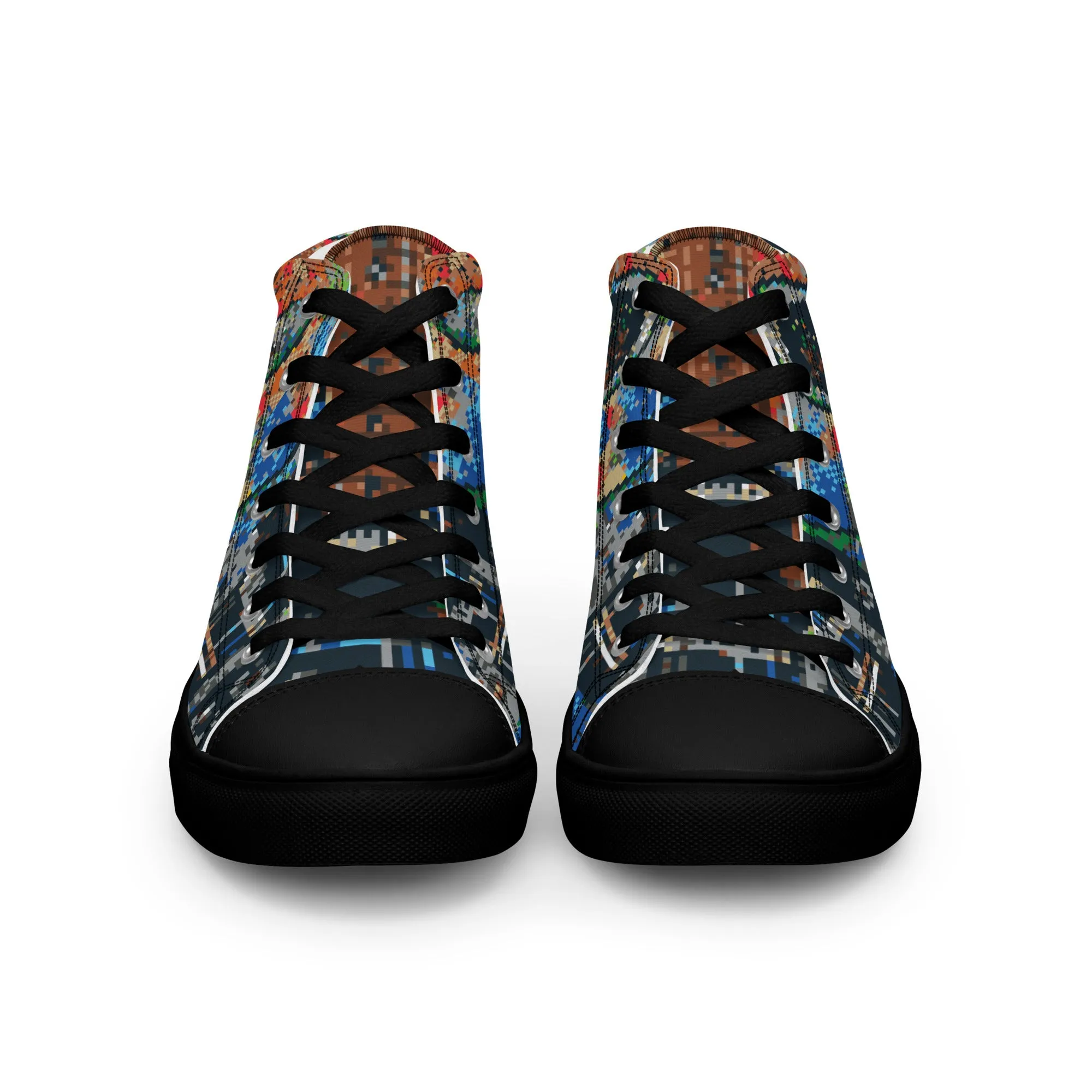Pixel Guitar Women’s high top canvas shoes