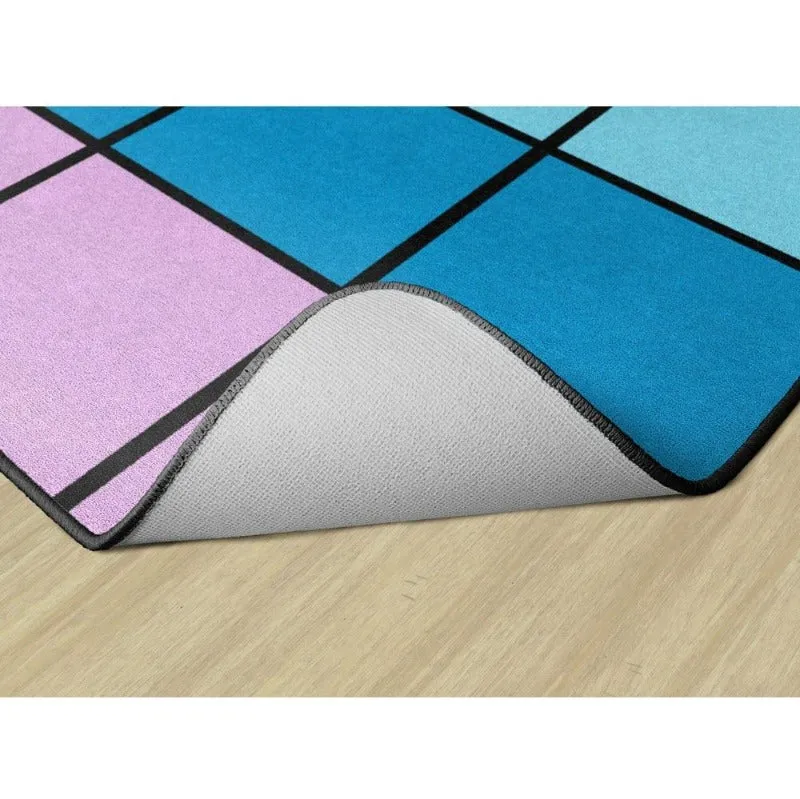 Pop of Color Seating Grid Classroom Rug