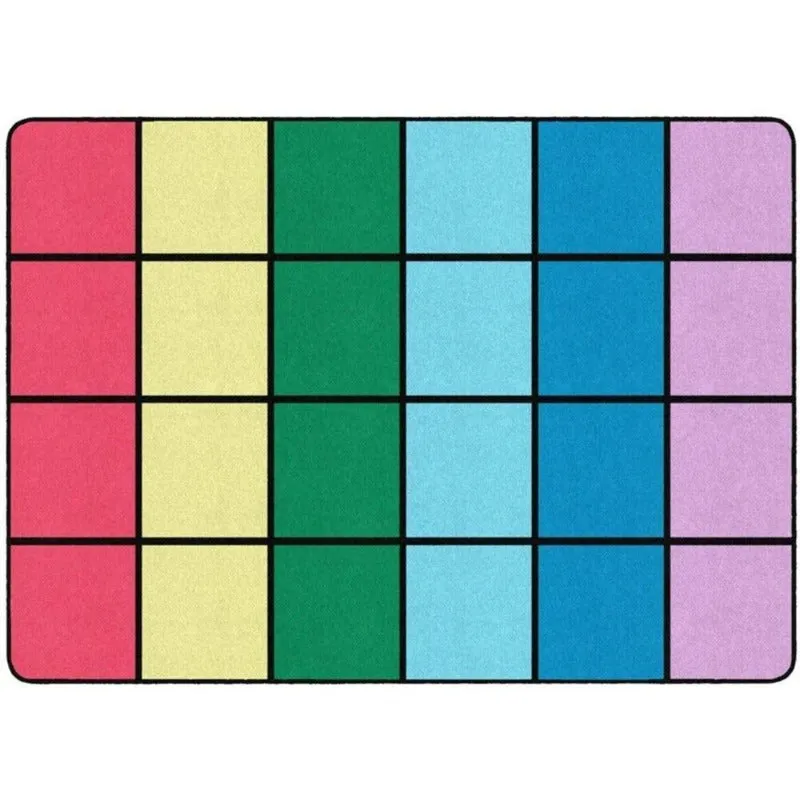 Pop of Color Seating Grid Classroom Rug