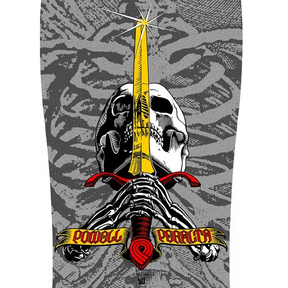 Powell Peralta Geegah Skull and Sword Deck Silver