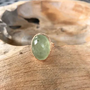 Prehnite Ring in Rose Gold