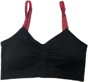 Red Cheetah Elastic Straps on a Scoopneck Seamless Bra