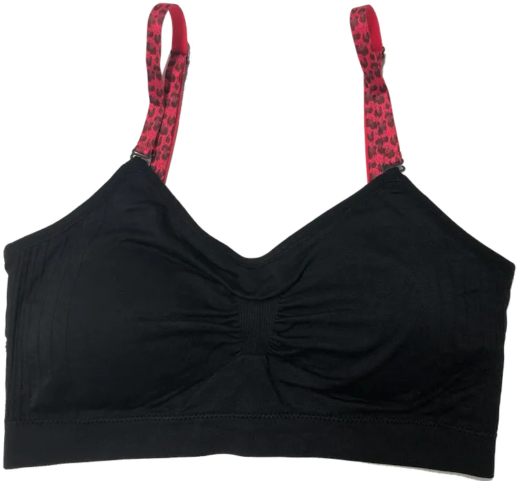 Red Cheetah Elastic Straps on a Scoopneck Seamless Bra