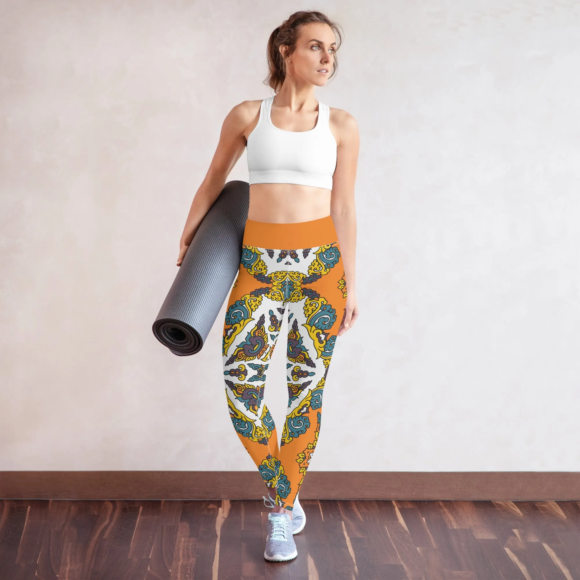 Retro Geometric Pattern Yoga Leggings