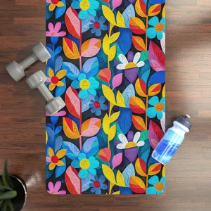 Rhapsody in Bloom Rubber Yoga Mat - Flow in Harmony with Nature--Where Art Meets Inner Peace!