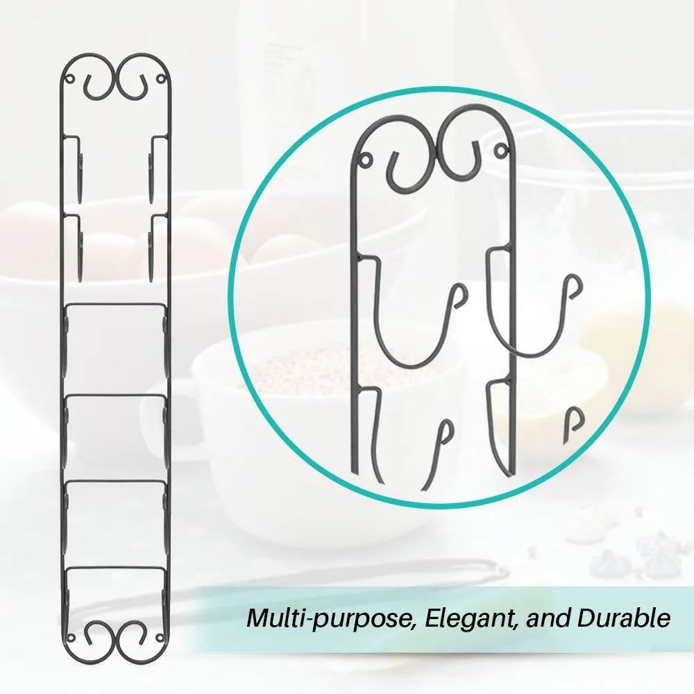 Rolling Pin Wall Mount Adds an Elegant Appeal to Any Room with This Durable Iron Material with a Black Finish Wall Mount in the Kitchen to Store Wine Bottles Hang in the Bathroom for Towel Storage