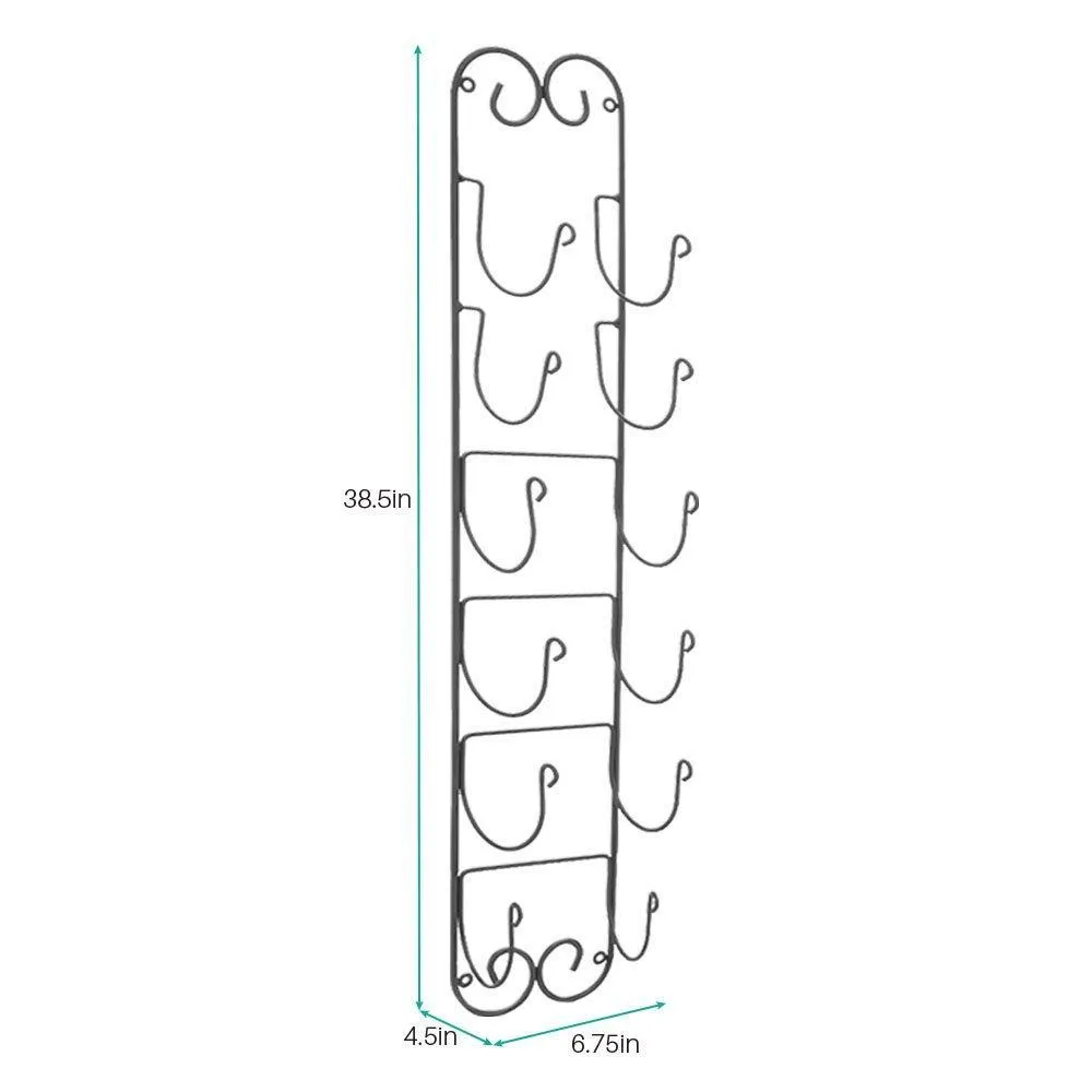 Rolling Pin Wall Mount Adds an Elegant Appeal to Any Room with This Durable Iron Material with a Black Finish Wall Mount in the Kitchen to Store Wine Bottles Hang in the Bathroom for Towel Storage