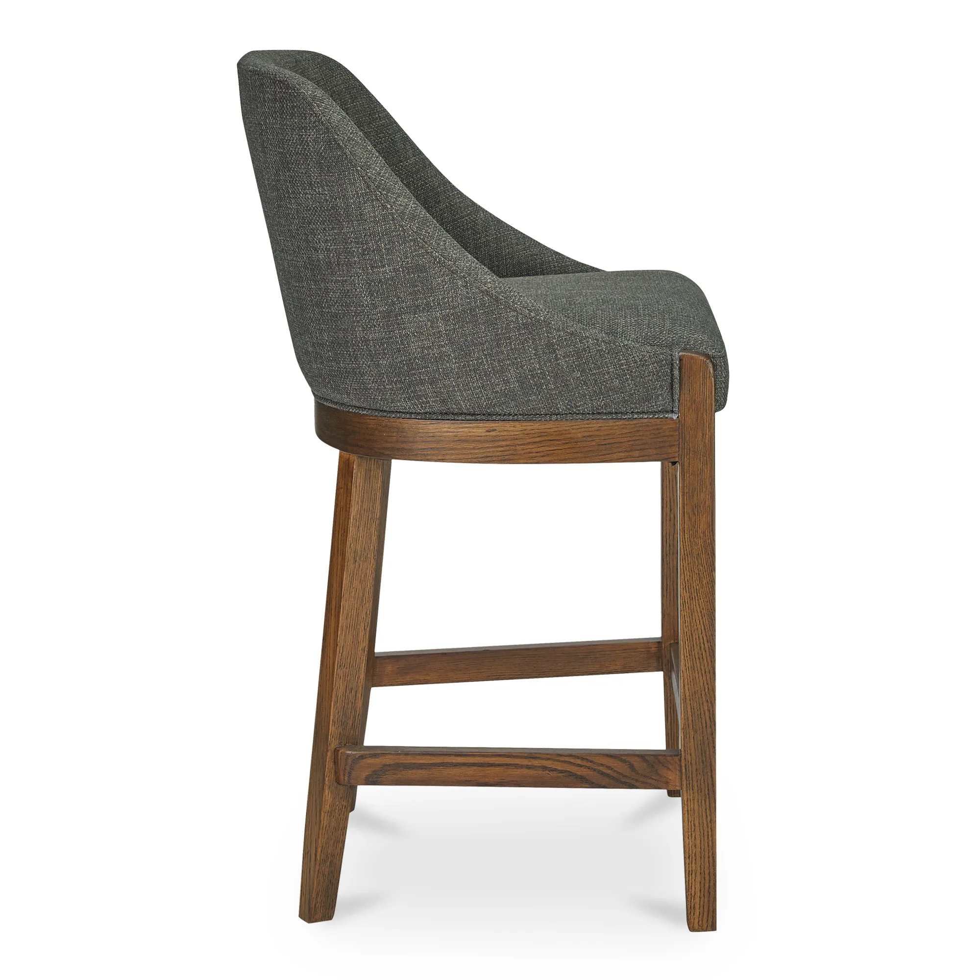 Rustic Oak & Performance Fabric Counter Stool