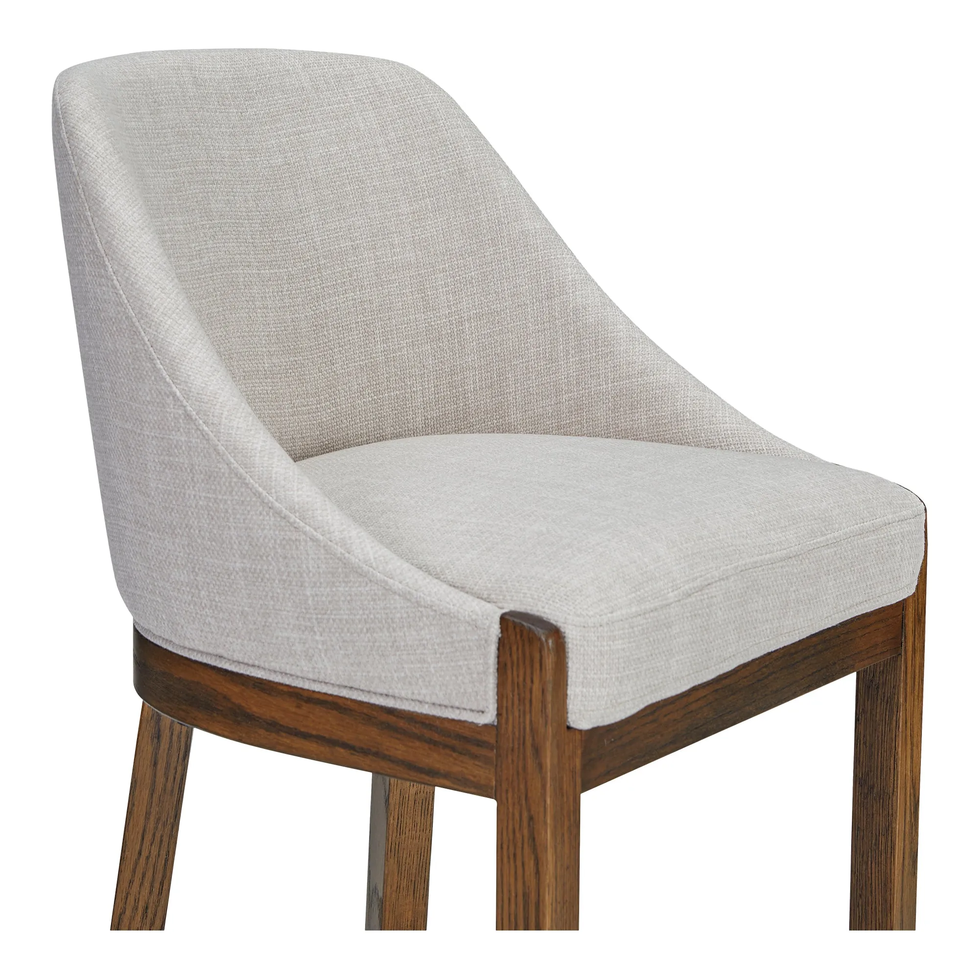 Rustic Oak & Performance Fabric Counter Stool