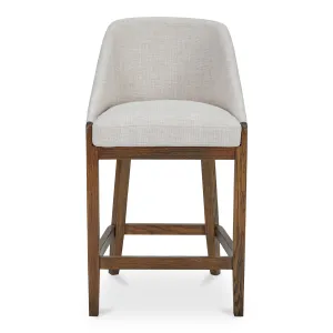 Rustic Oak & Performance Fabric Counter Stool