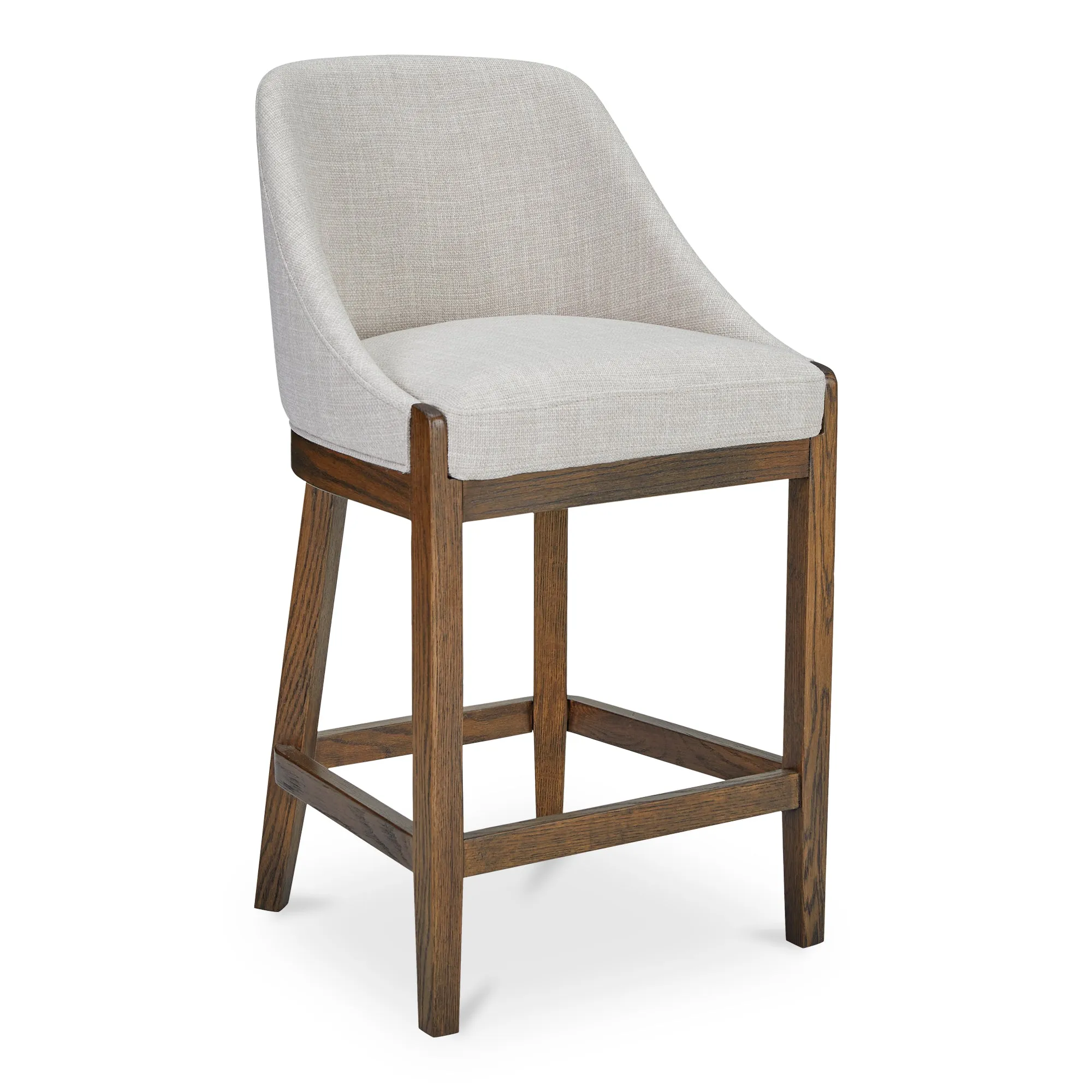 Rustic Oak & Performance Fabric Counter Stool