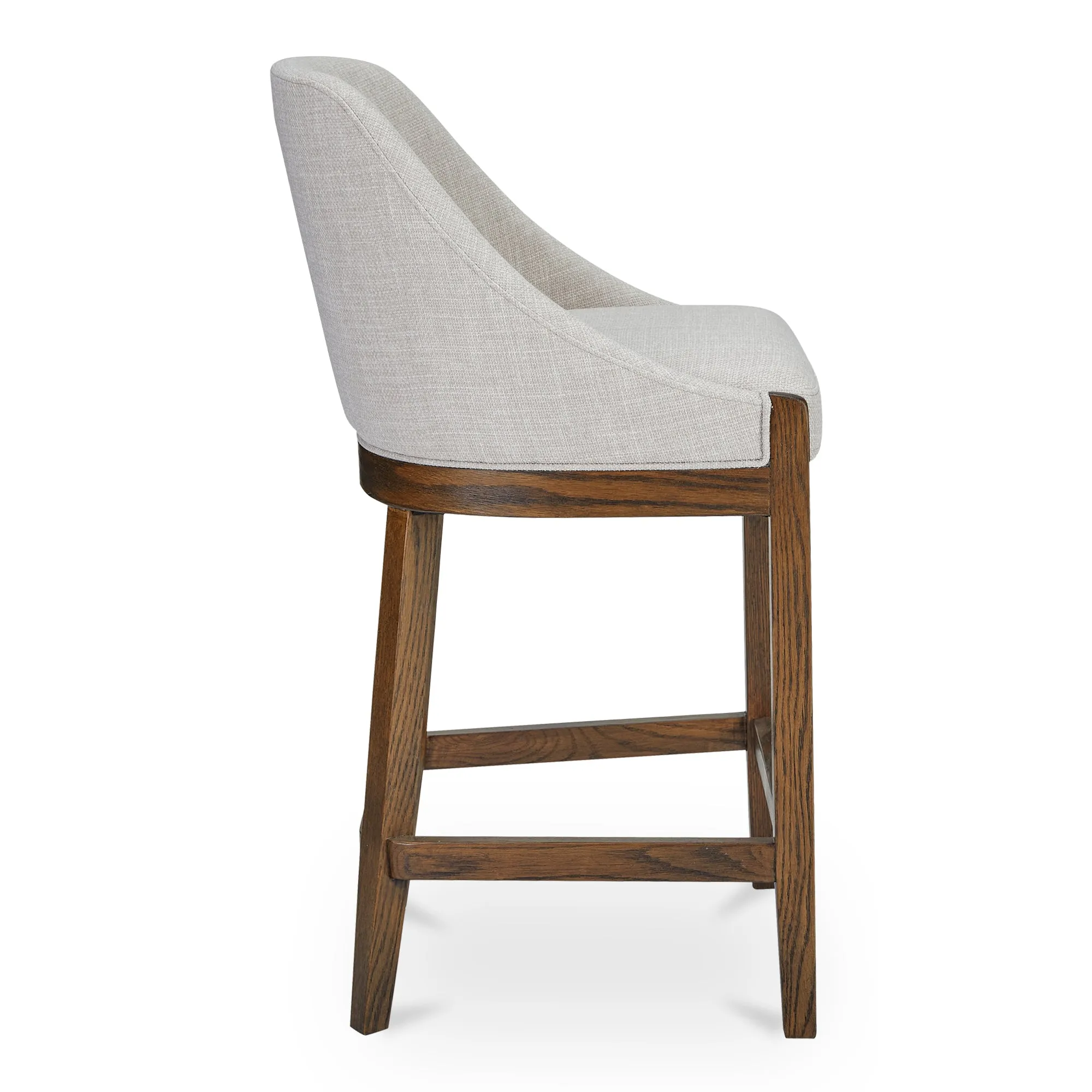 Rustic Oak & Performance Fabric Counter Stool