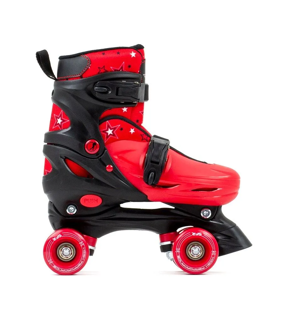 SFR Nebula Adjustable Children's Quad Skates - Black / Red