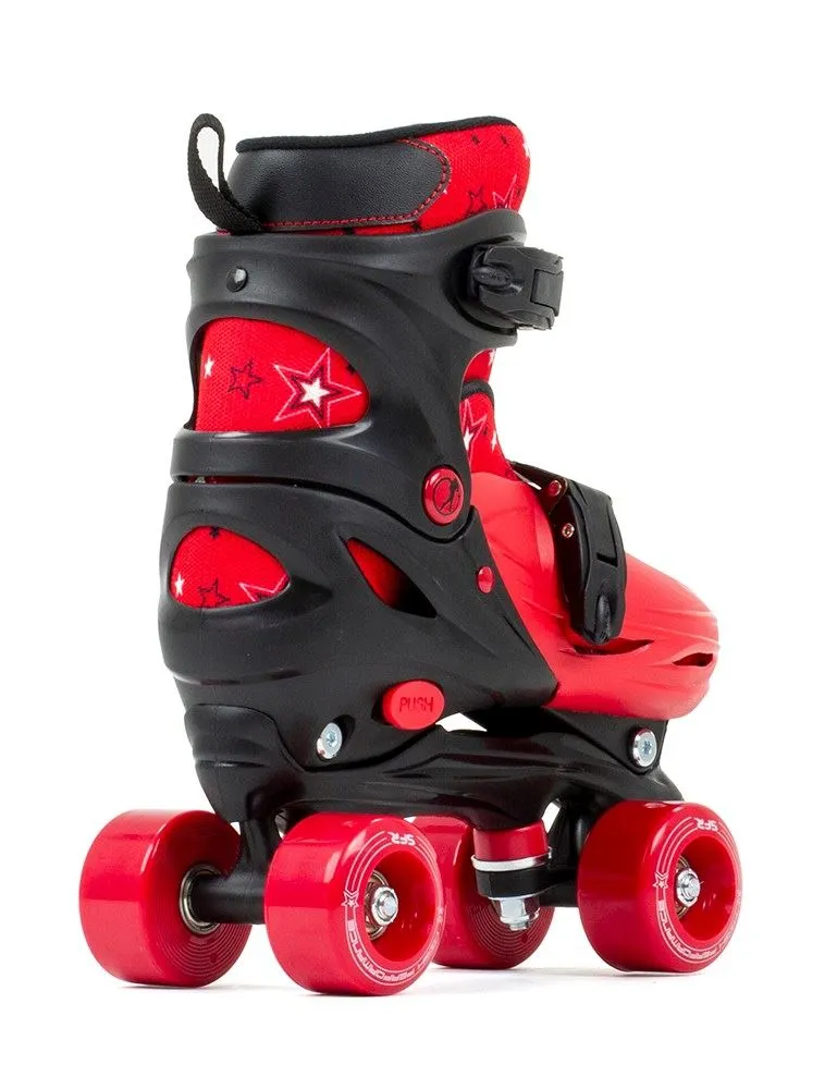 SFR Nebula Adjustable Children's Quad Skates - Black / Red