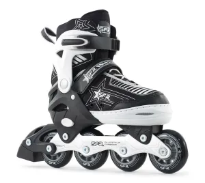 Sfr Pulsar Adjustable Inline Skates - Black White Silver