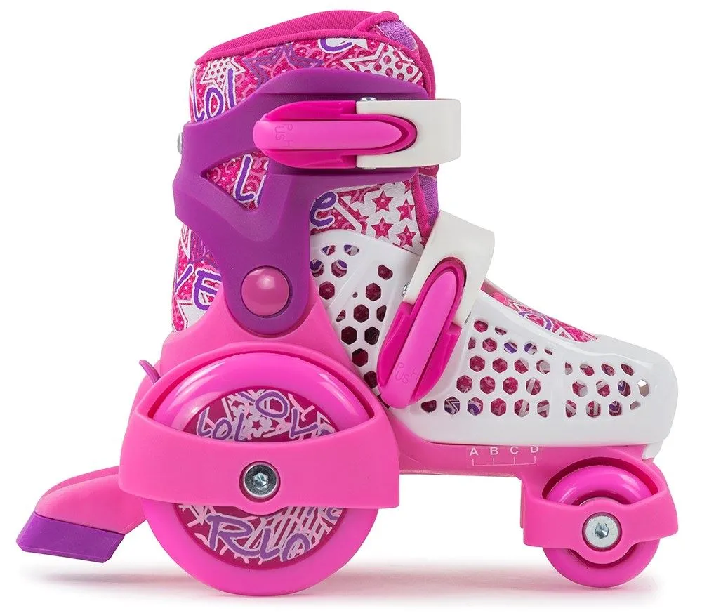 SFR Stomper Adjustable Children's Quad Skates - Pink / White