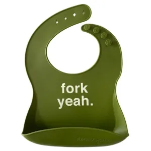 Silicone Bib - Fork Yeah (Olive)
