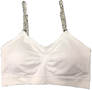 Silver Zebra Elastic Straps on a Scoopneck Seamless Bra