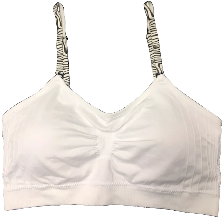 Silver Zebra Elastic Straps on a Scoopneck Seamless Bra