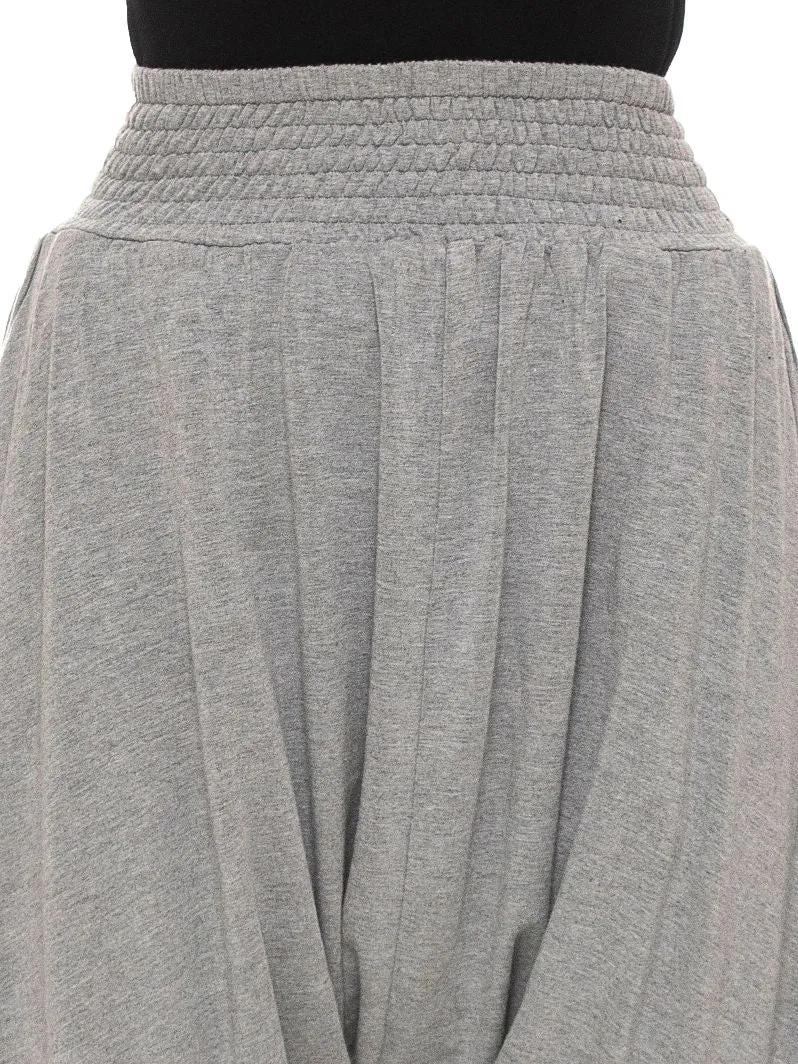 SMOCKED YOGA PANT (Heather Grey)