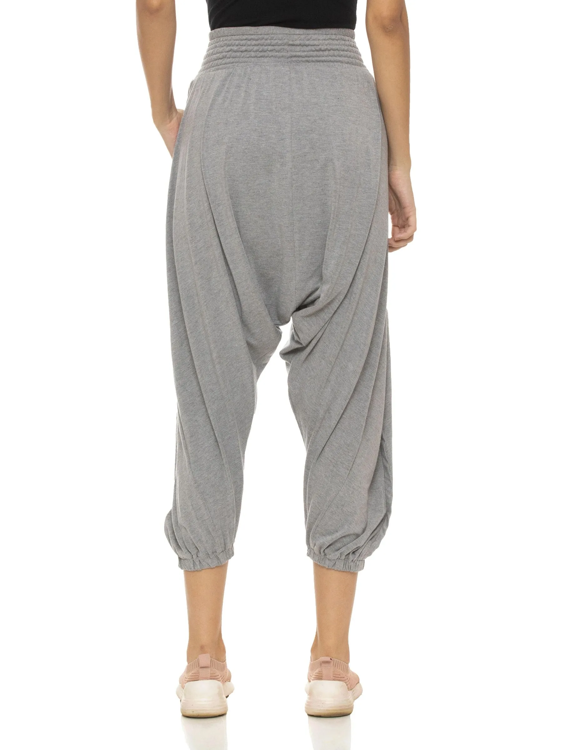SMOCKED YOGA PANT (Heather Grey)