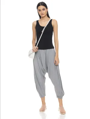 SMOCKED YOGA PANT (Heather Grey)