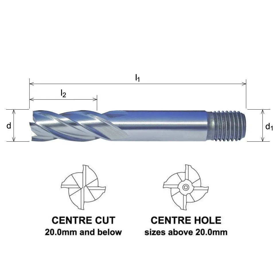 Somta 4 Flute 1/8 HSS-Co8 Multi-Purpose End Mill
