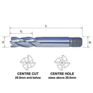 Somta 4 Flute 7/16 HSS-Co8 Multi-Purpose End Mill