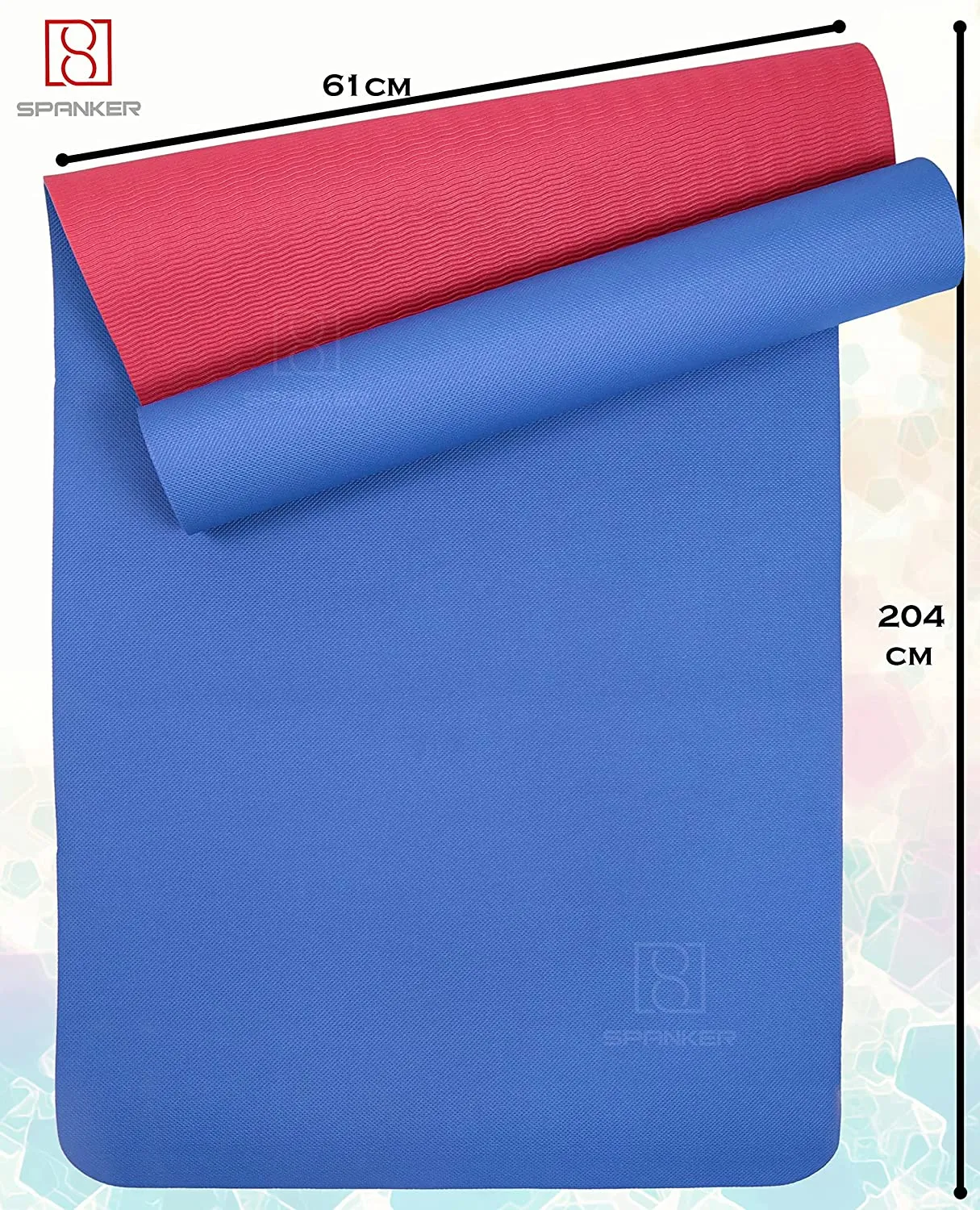 Spanker Premium 5 mm Printed Thick Non Slip Exercise & Fitness Mat for All Types of Yoga, Pilates & Floor Workouts (68"L x 24"W x 5 mm Thick) (Design May Vary)
