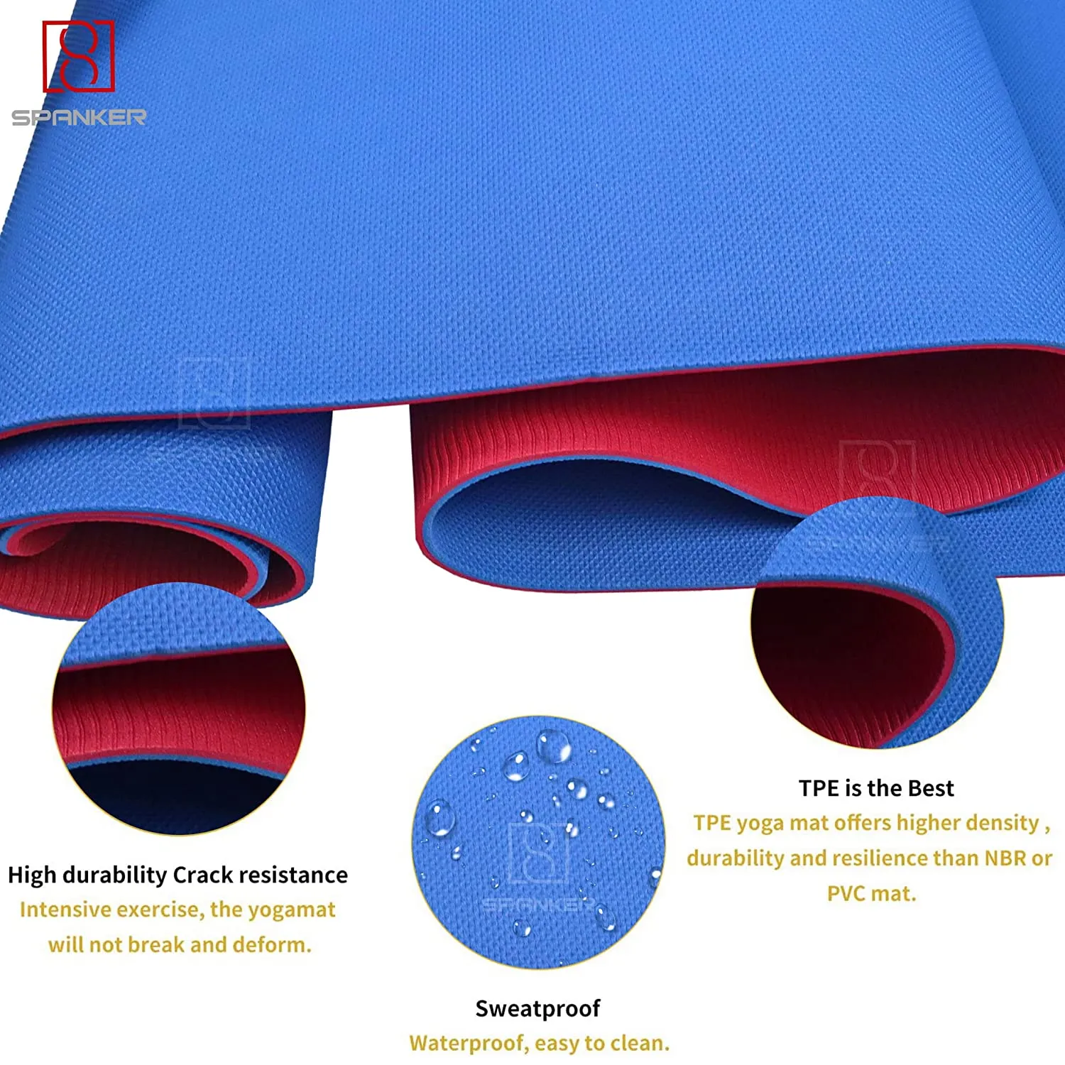 Spanker Premium 5 mm Printed Thick Non Slip Exercise & Fitness Mat for All Types of Yoga, Pilates & Floor Workouts (68"L x 24"W x 5 mm Thick) (Design May Vary)