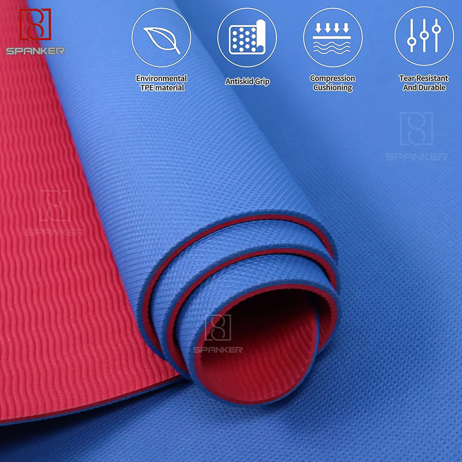 Spanker Premium 5 mm Printed Thick Non Slip Exercise & Fitness Mat for All Types of Yoga, Pilates & Floor Workouts (68"L x 24"W x 5 mm Thick) (Design May Vary)
